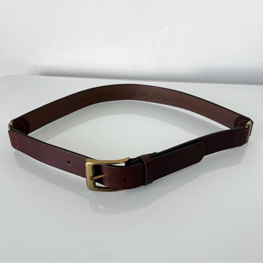 Vintage 1998 Liz Claiborne Brown Leather Brads Belt Buckle